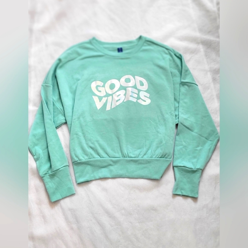 NWOT! Old Navy Fall Gap Y2K Good Vibes Iridescent Women's Sweatshirt XXL Tall